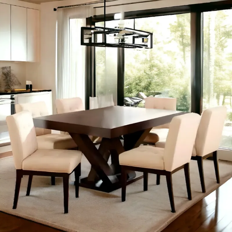 HOGAR & SPACIOS - HYS COMEDOR 6 SILLAS CATALINA MARRON OSCURO