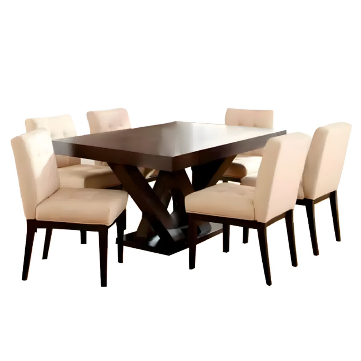 HOGAR & SPACIOS - HYS COMEDOR 6 SILLAS CATALINA MARRON OSCURO