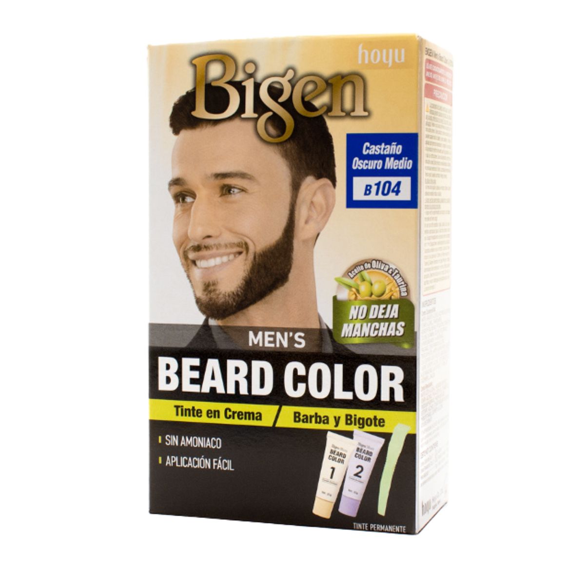 BIGEN - Tinte para barba y Bigote en crema Bigen Mens Beard Color 104 Castaño Oscuro Medio