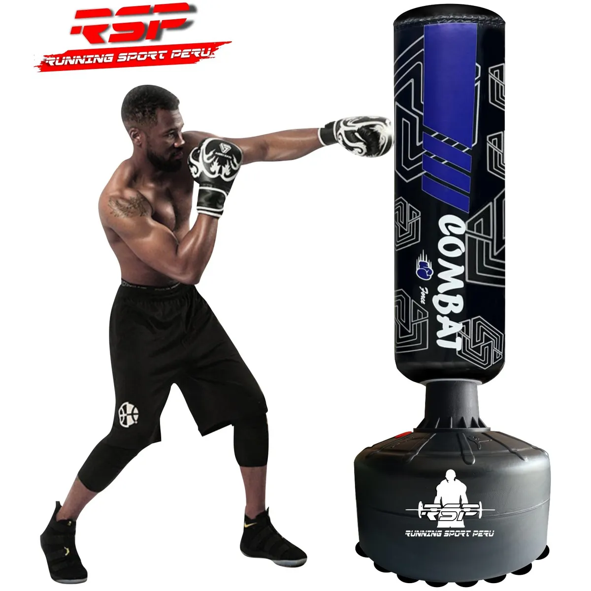 GENERICO - Saco Boxeo Piso con Base de Pedestal Importado