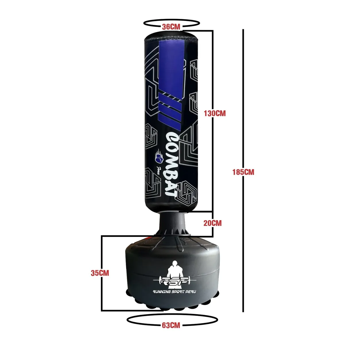 GENERICO - Saco Boxeo Piso con Base de Pedestal Importado