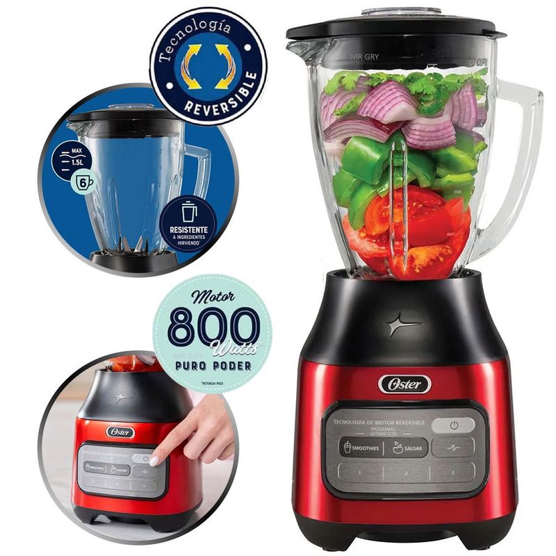 OSTER - Licuadora Oster con Tecnología Reversible 800W BLSTPEG-CRT