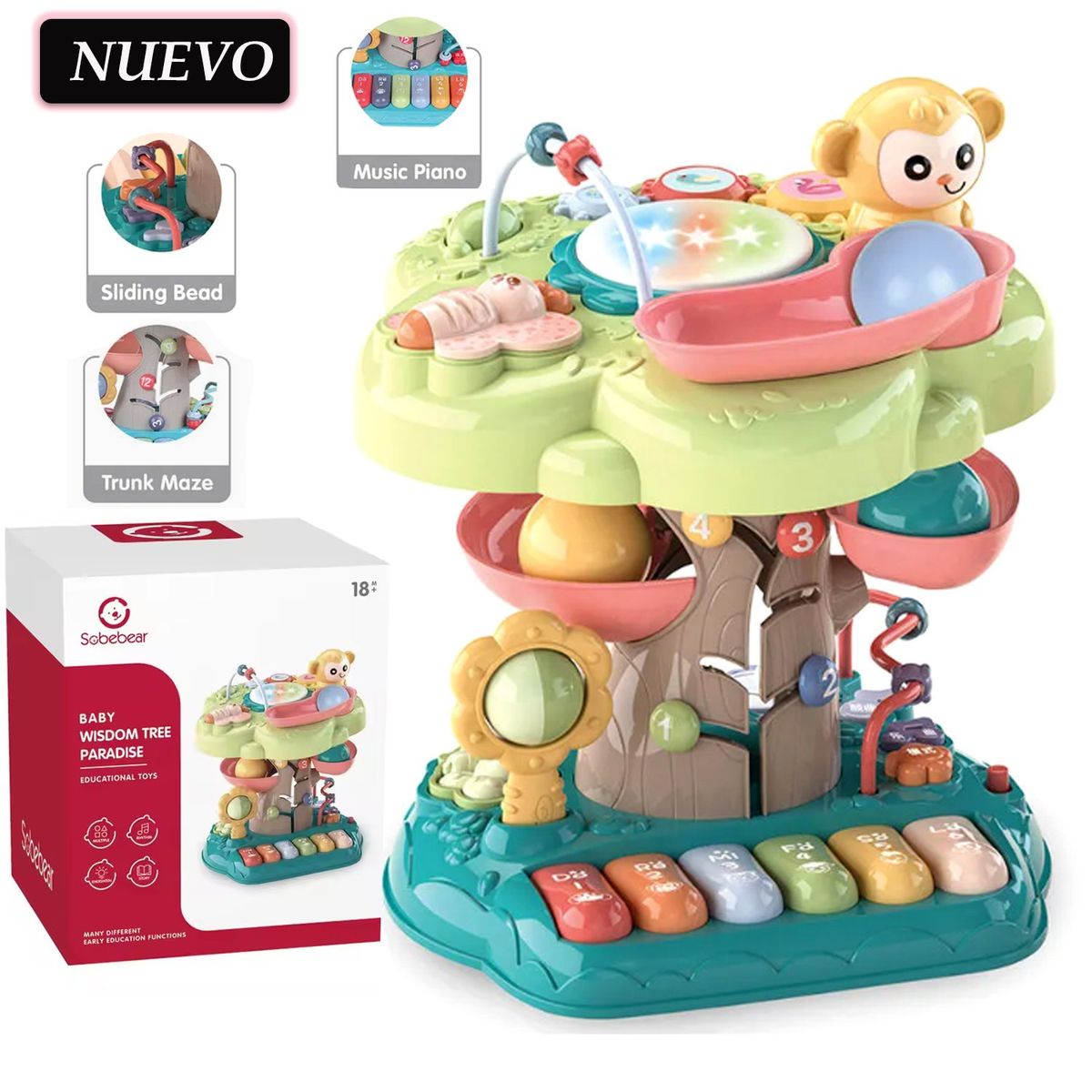 GENERICO - Juguete Cabaña Árbol Multifuncional con Piano y Sonidos