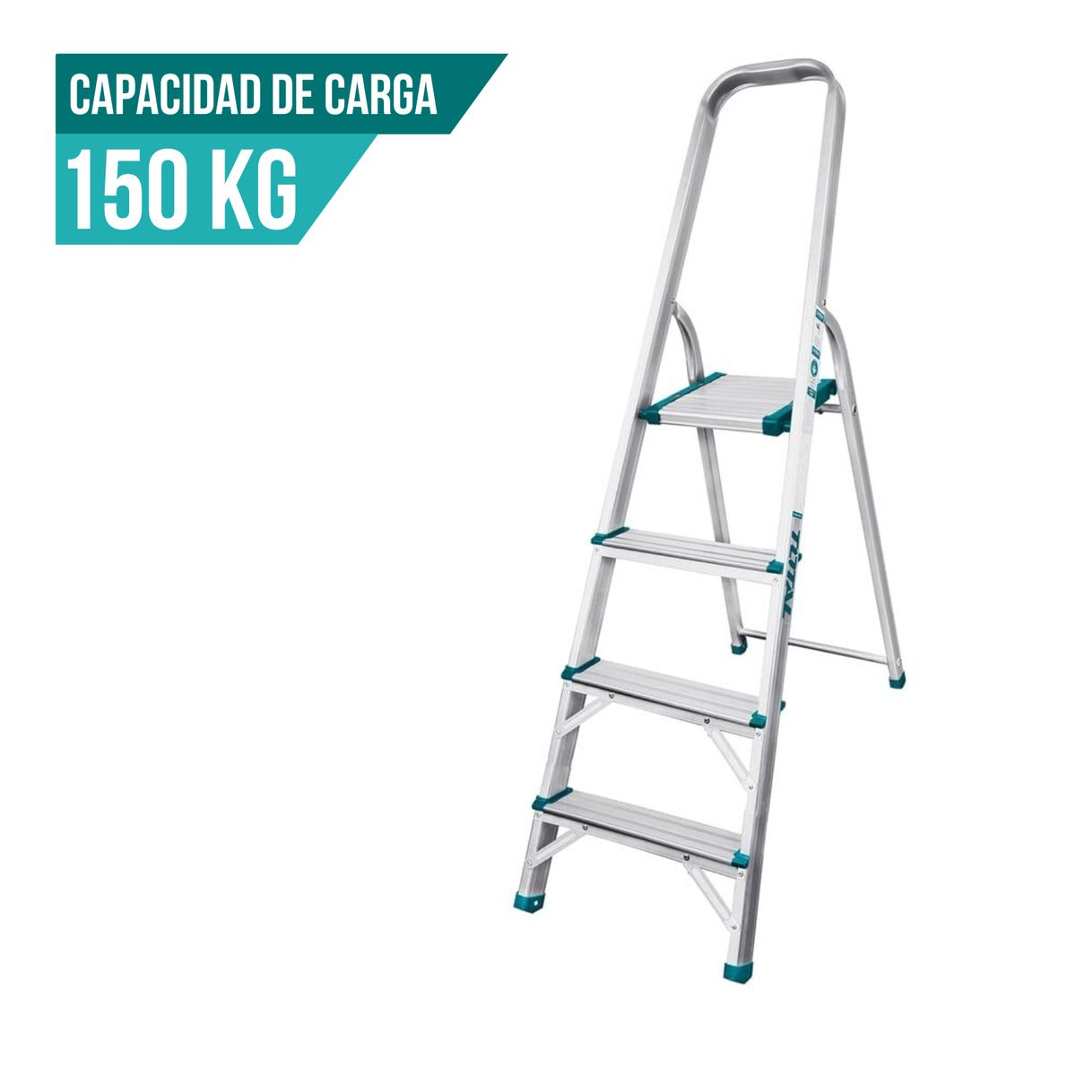 TOTAL TOOLS - Escalera tubular 4 peldaños soporta 150 kg Total