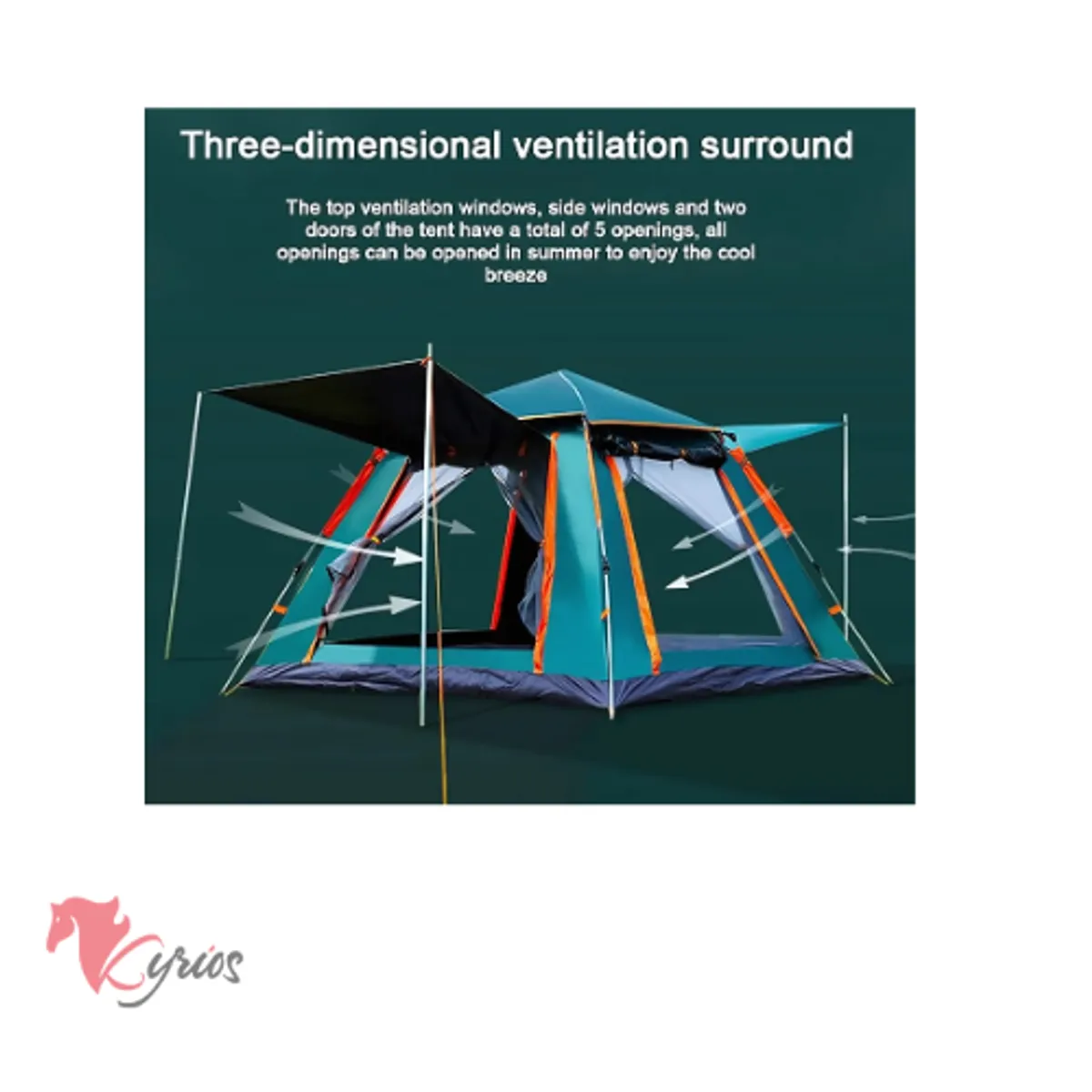 NO LOGO - Carpa familiar para Acampar para 6 personas