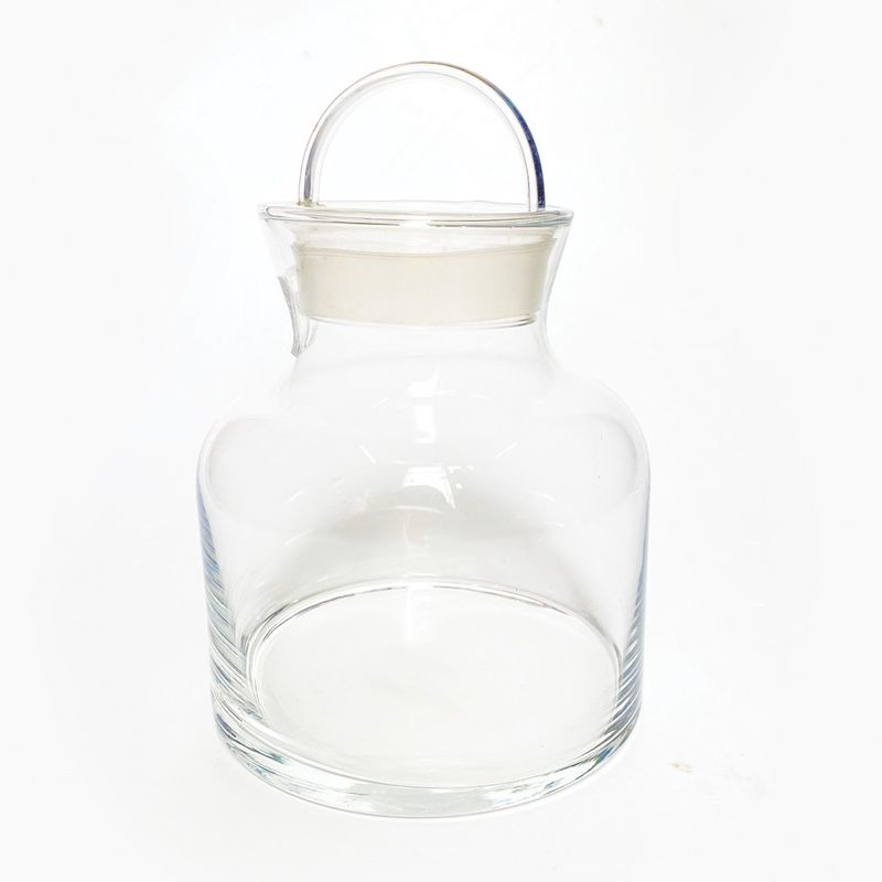 GENERICO - Pomo de vidrio con tapa y jebe sellante de 16 cms de alto y 850 ml