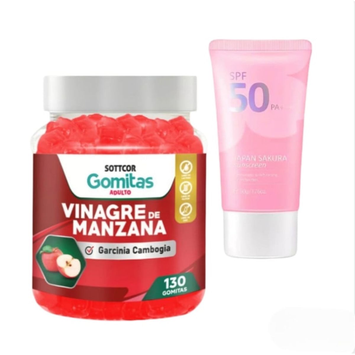 GENERICO - VINAGRE DE MANZANA GOMITAS SOTTCOR + REGALO BLOQUEADOR JAPAN SAKURA