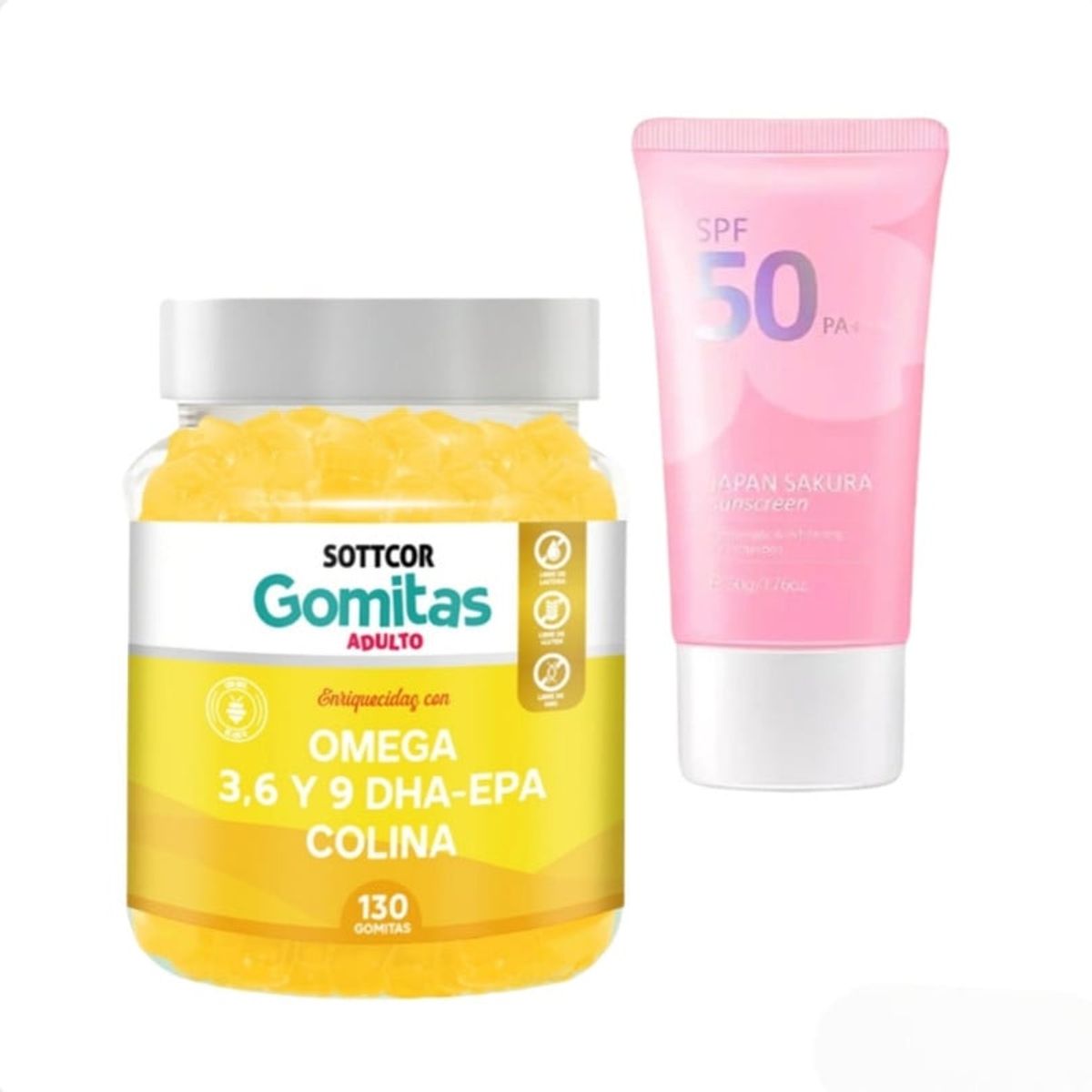 GENERICO - OMEGA 3-6-9 DHA-EPA COLINA GOMITAS + REGALO BLOQUEADOR JAPAN SAKURA
