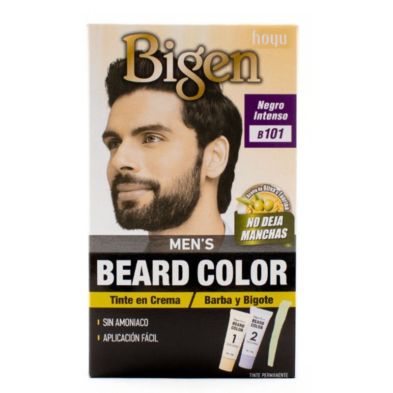 BIGEN - Tinte para barba y Bigote en crema Bigen Mens Beard Color 101 Negro Intenso