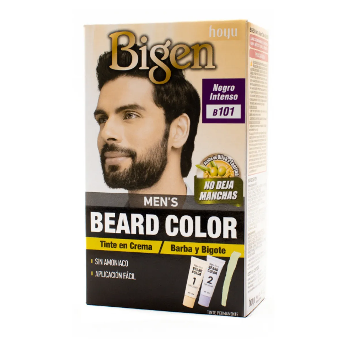 BIGEN - Tinte para barba y Bigote en crema Bigen Mens Beard Color 101 Negro Intenso
