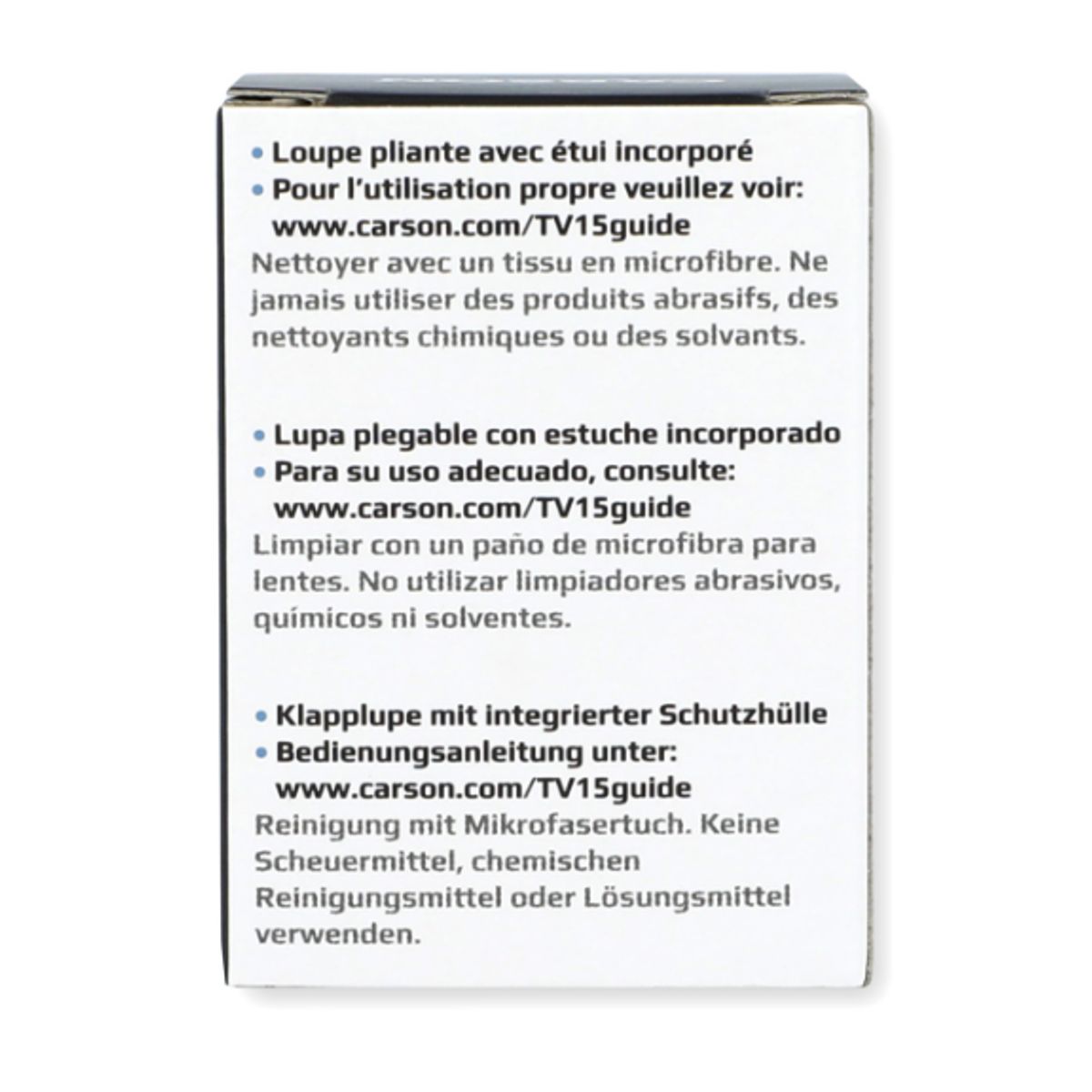 CARSON - Lupa plegable Carson TriView TV-15 5x10x15x con estuche Gris