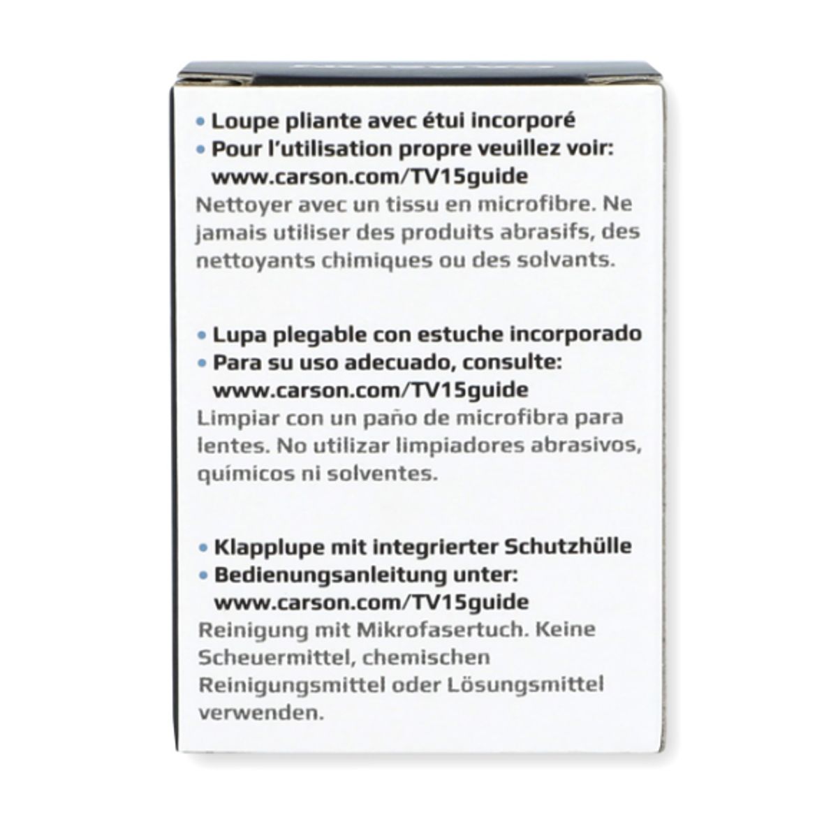 CARSON - Lupa plegable Carson TriView TV-15 5x10x15x con estuche Gris