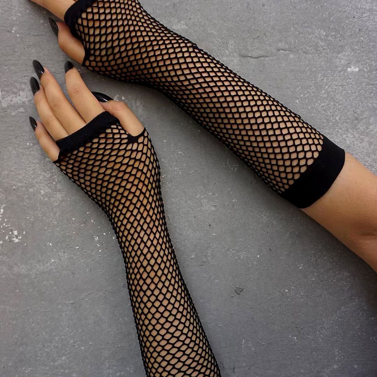 GENERICO - MANGA MALLA LOLITAS NEGRO