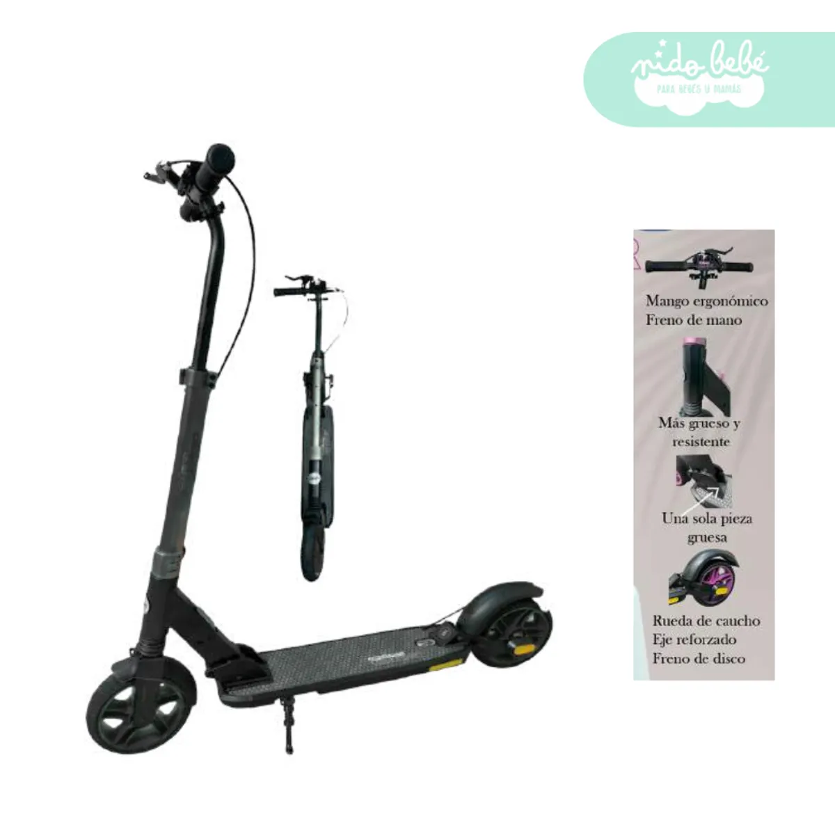 GENERICO - Scooter Lineal para niños Plegable Black
