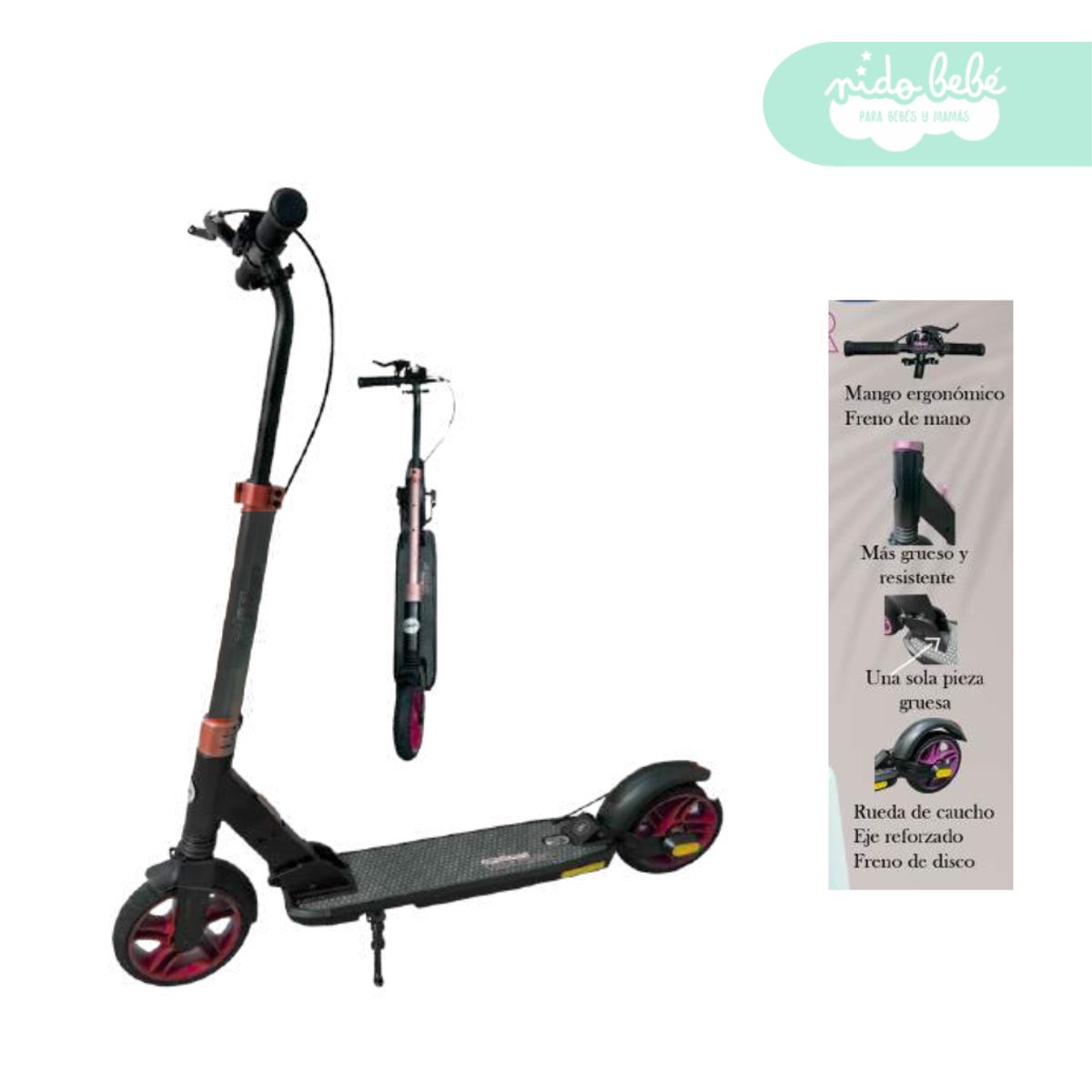 GENERICO - Scooter Lineal para niños Plegable Blackie