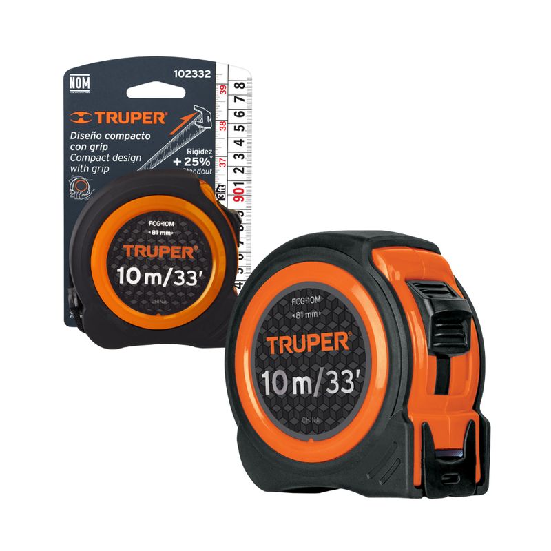 TRUPER - Wincha 10M Con Grip 10M Truper FCG-10M