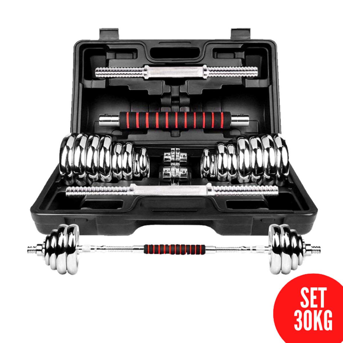 XTREME SPORT - Mancuernas Pesas de 30kg  Barra adaptadora