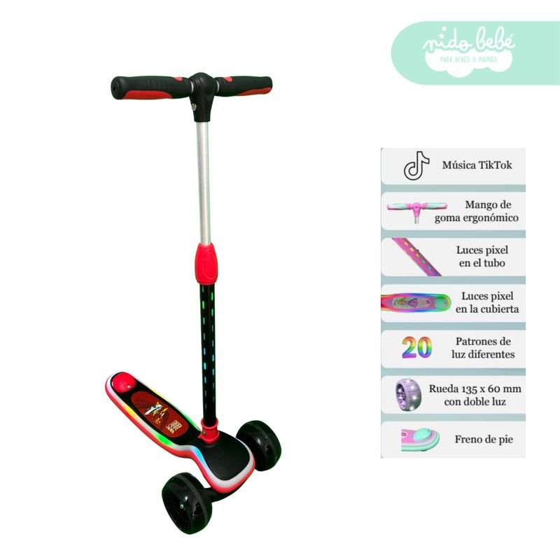 GENERICO - Scooter Lineal para niños Belle Red Black