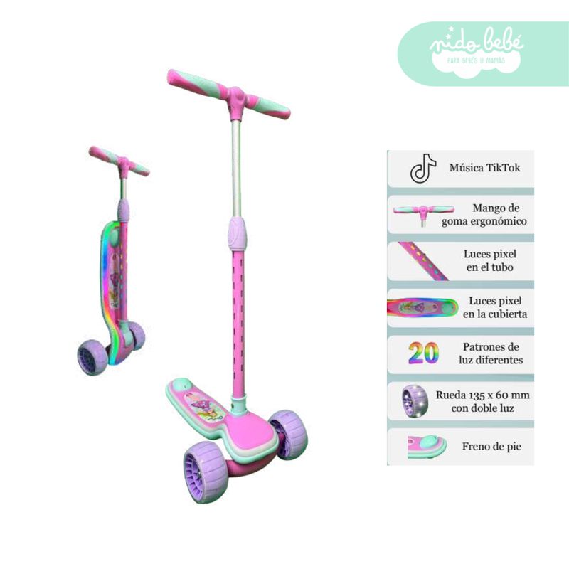 GENERICO - Scooter Lineal para niños Belle Pink