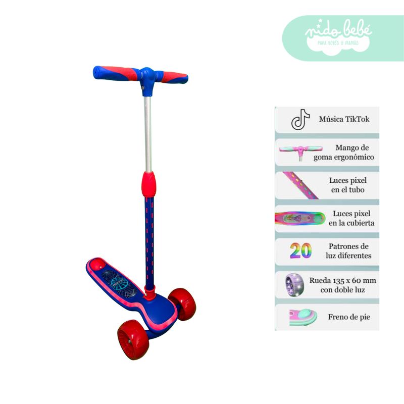 GENERICO - Scooter Lineal para niños Belle Blue Red