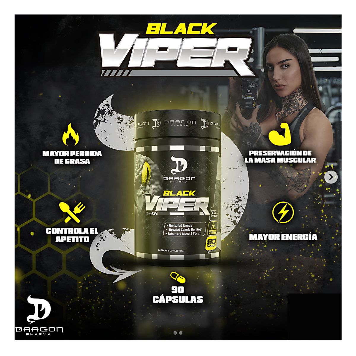 DRAG PHARMA - Black Viper 90 capsulas - Dragon Pharma