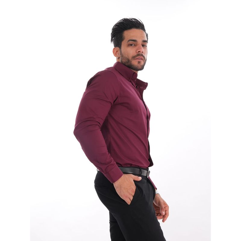 MEHIVIC - CAMISAS CUELLO CAMISERO SLIM FIT COLOR ENTERO