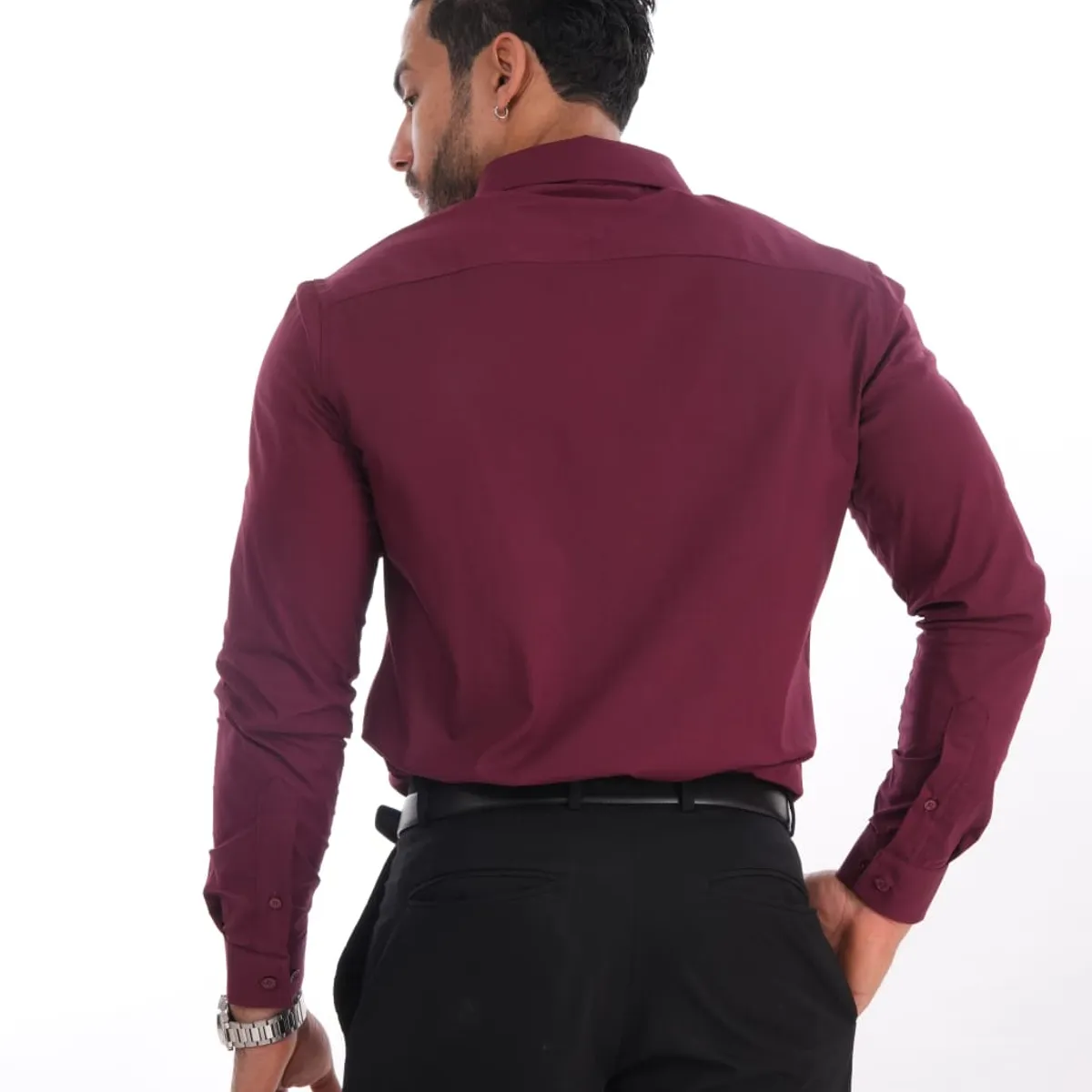 MEHIVIC - CAMISAS CUELLO CAMISERO SLIM FIT COLOR ENTERO