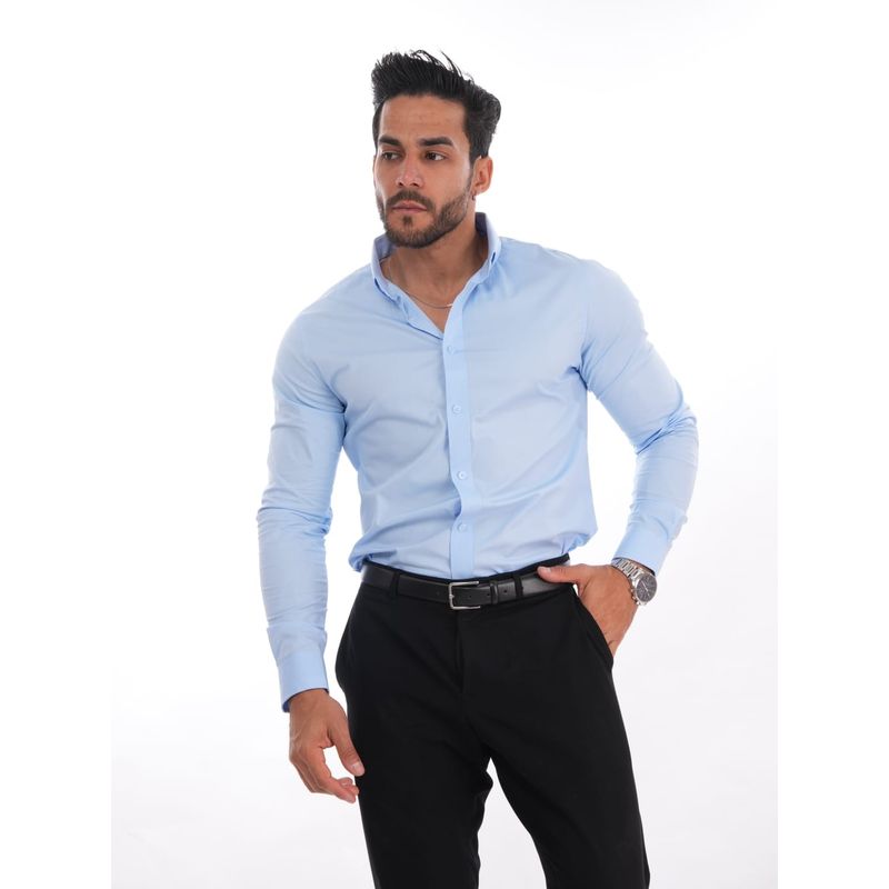 MEHIVIC - CAMISAS CUELLO CAMISERO SLIM FIT COLOR ENTERO