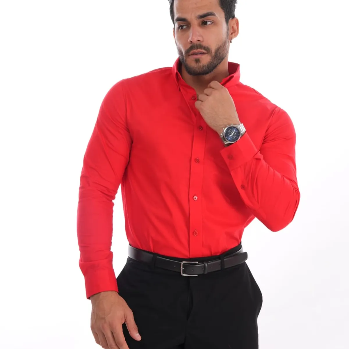 MEHIVIC - CAMISAS CUELLO CAMISERO SLIM FIT COLOR ENTERO