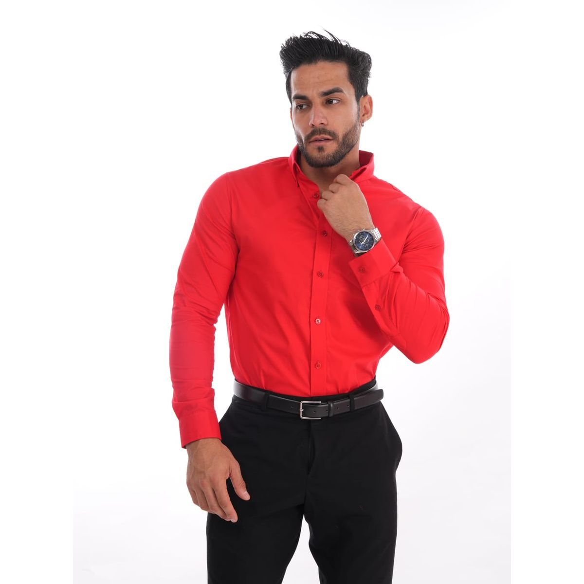 MEHIVIC - CAMISAS CUELLO CAMISERO SLIM FIT COLOR ENTERO