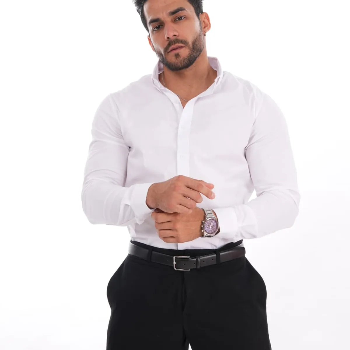 MEHIVIC - CAMISAS CUELLO CAMISERO SLIM FIT COLOR ENTERO