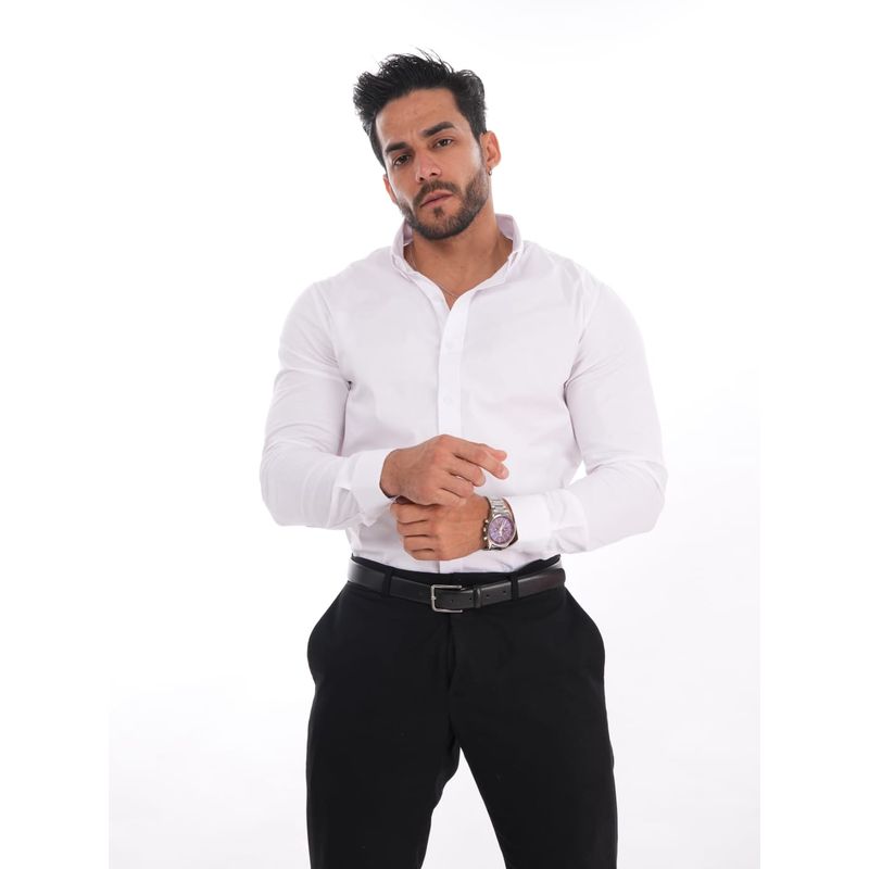 MEHIVIC - CAMISAS CUELLO CAMISERO SLIM FIT COLOR ENTERO