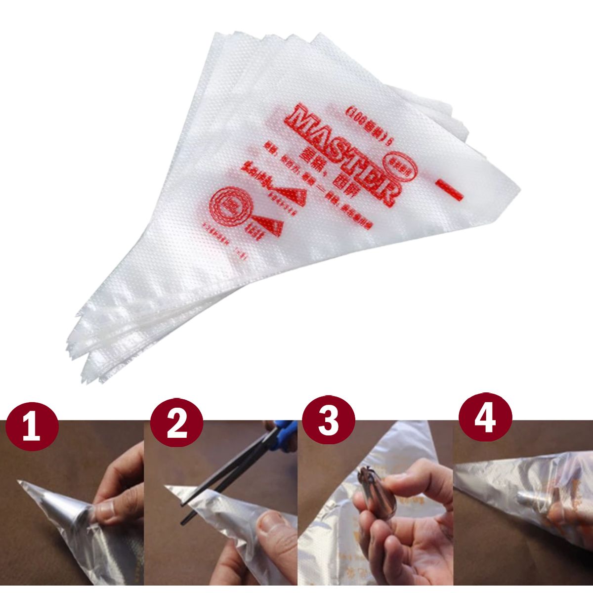 GENERICO - Kit 2 Bolsas de repostería medida L desechables de 100 unidades cada uno