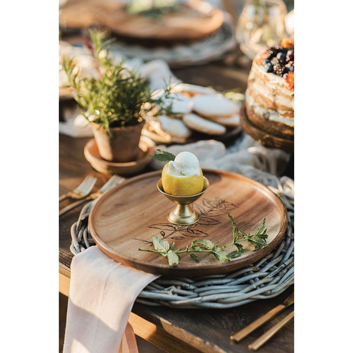 MAP DESIGN HOME - Plato de Sitio Madera Acacia