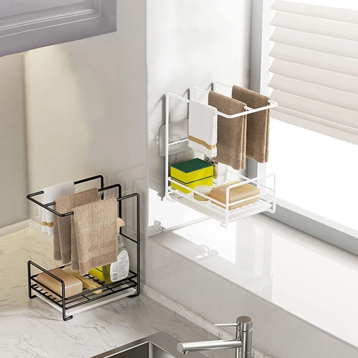 GENERICO - Estante escurridor colgador de toalla multiples usos - Blanco