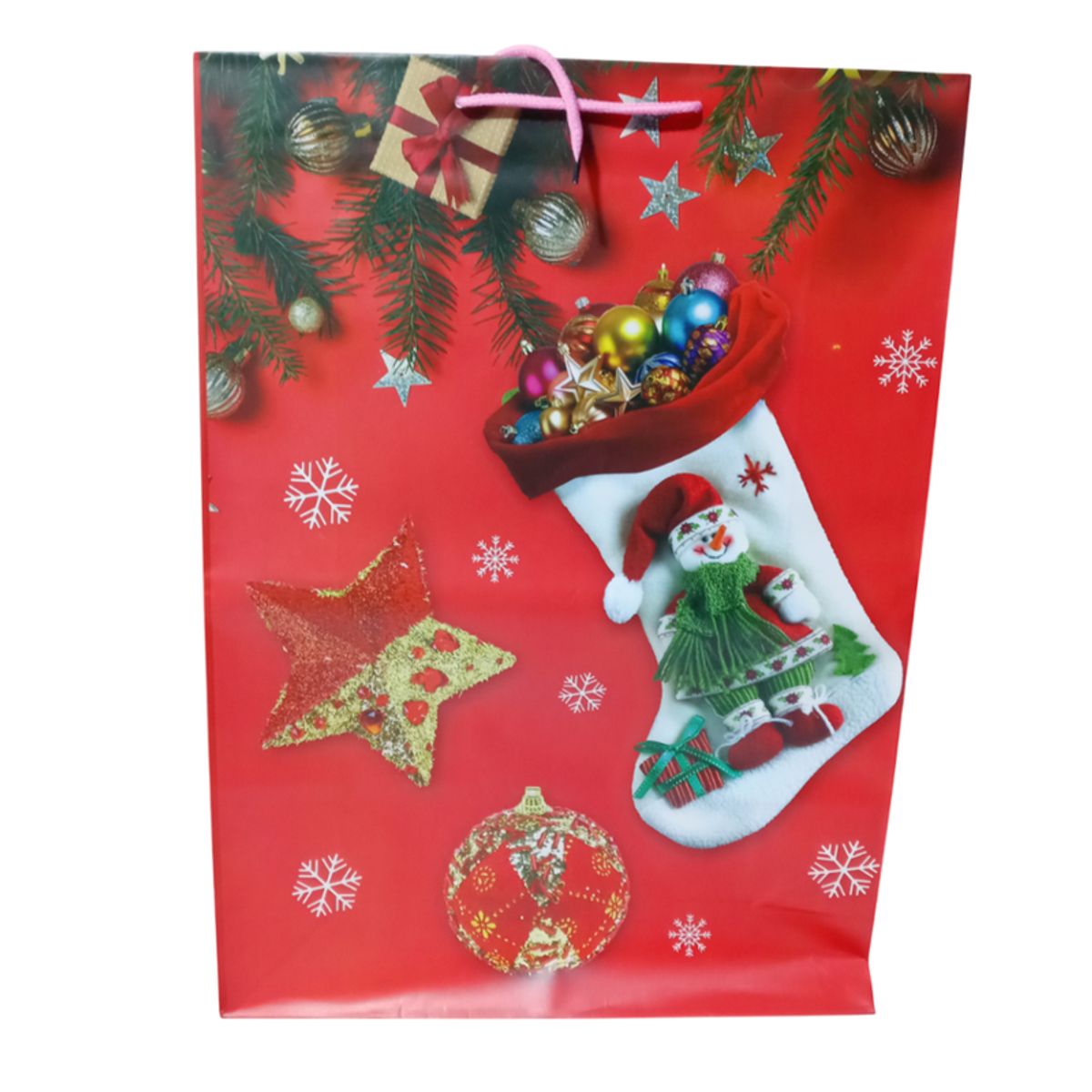 GENERICO - Bolsa De Regalo Navidad Bota Nieve 44x32cm 1u