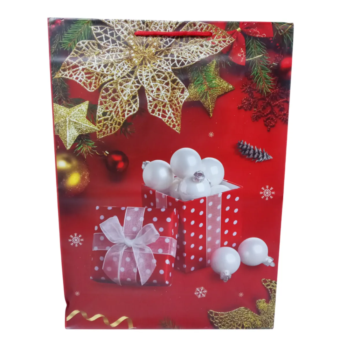 GENERICO - Bolsa De Regalo Navidad Regalo Puntos 44x32cm 1u