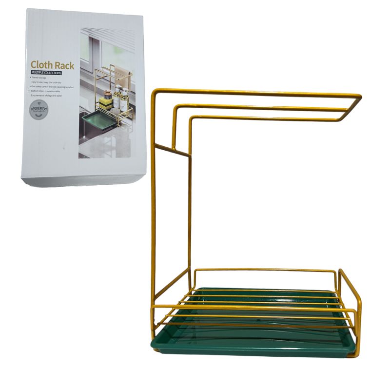 GENERICO - Estante escurridor colgador de toalla multiples usos - Dorado