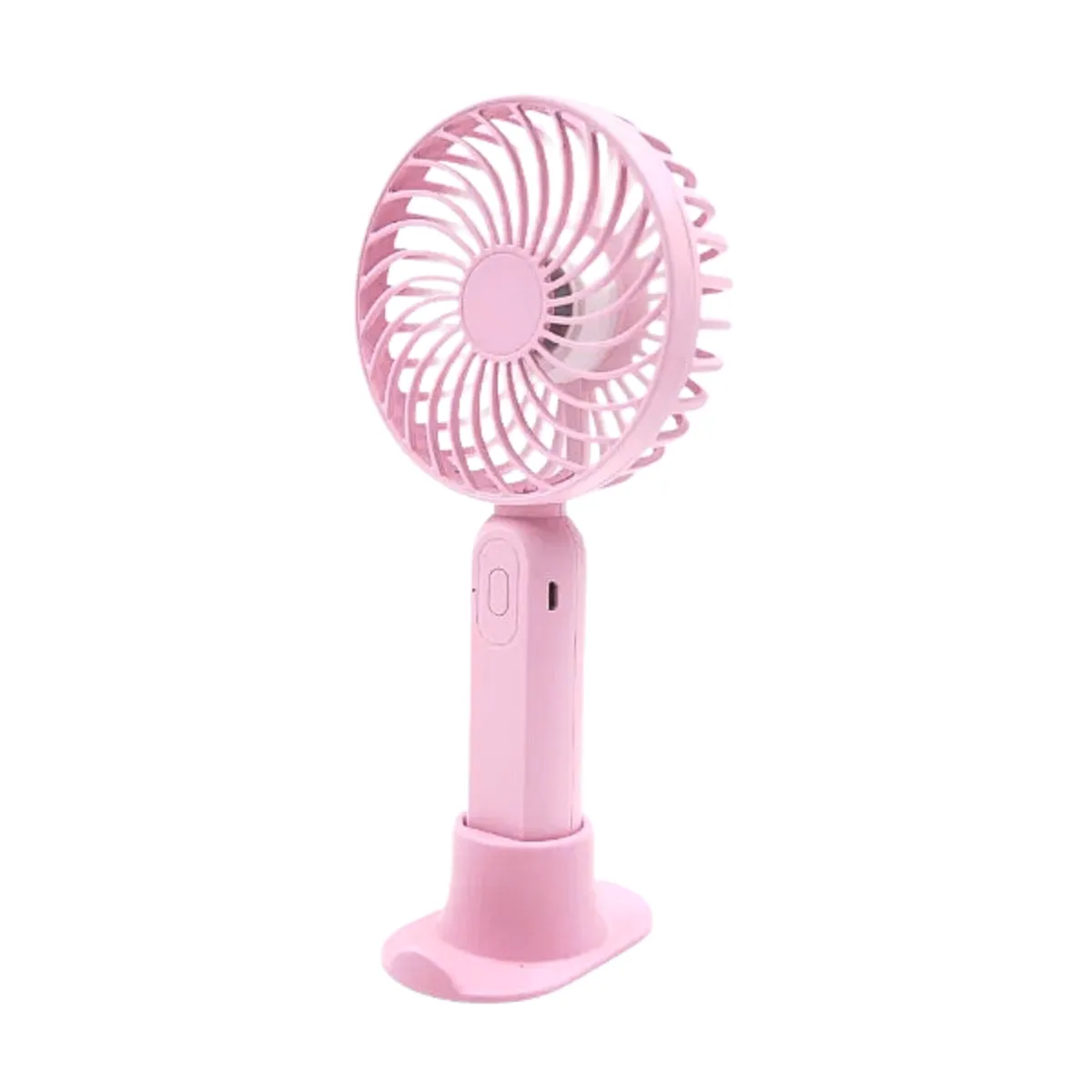 GENERICO - Mini ventilador portatil con base ventilador recargable rosado