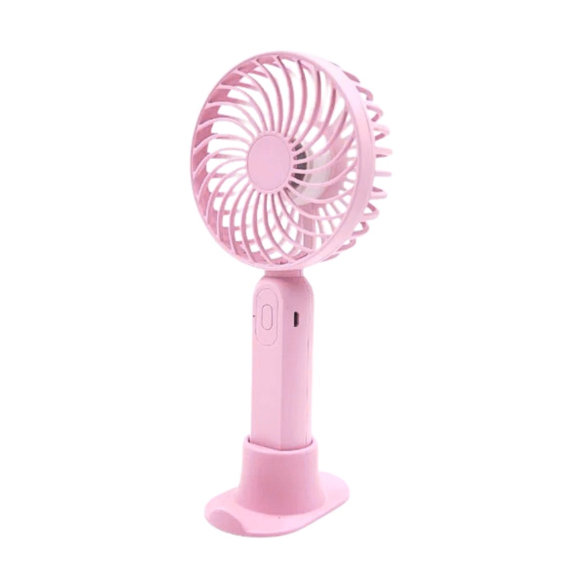 GENERICO - Mini ventilador portatil con base ventilador recargable rosado