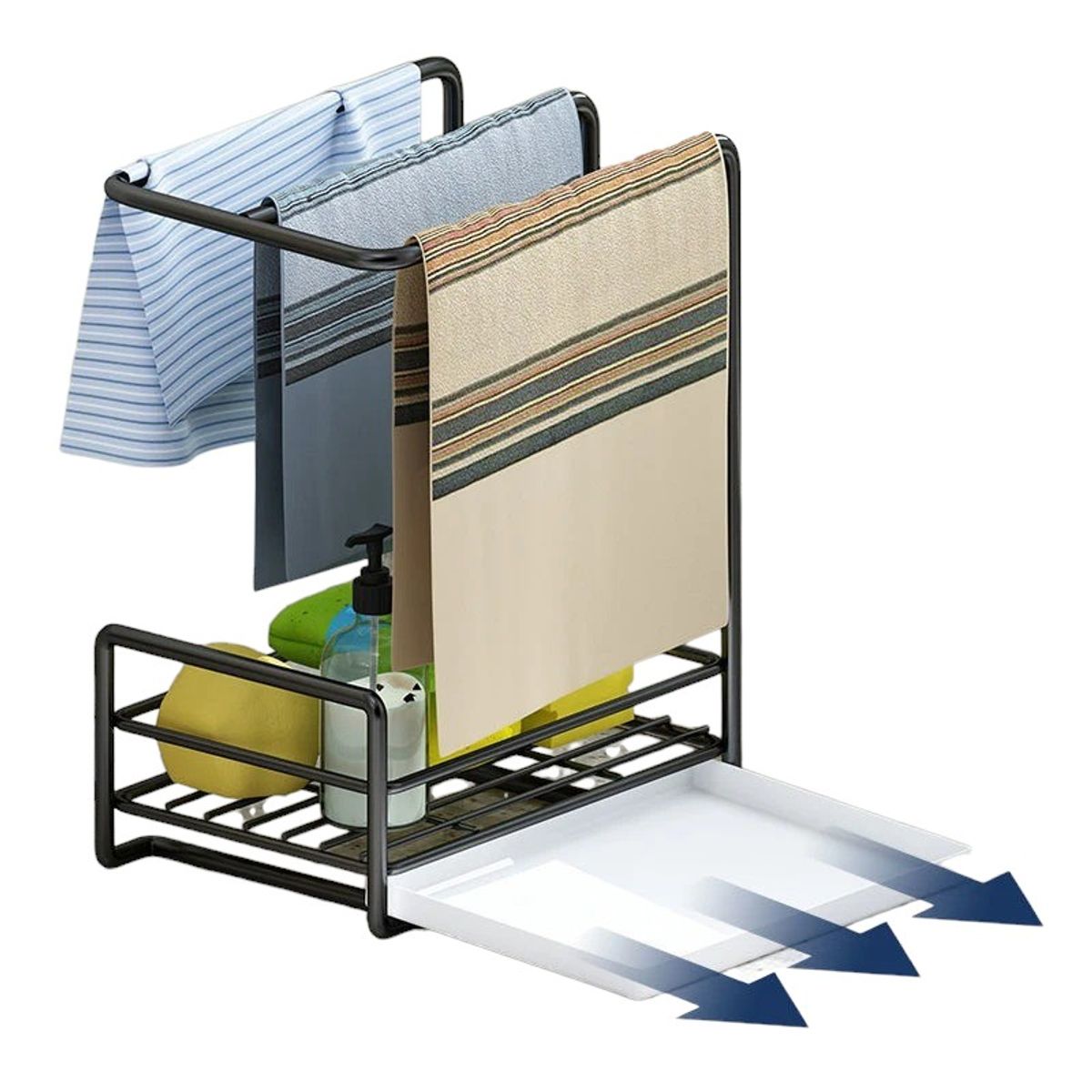 GENERICO - Estante escurridor colgador de toalla multiples usos - Gris