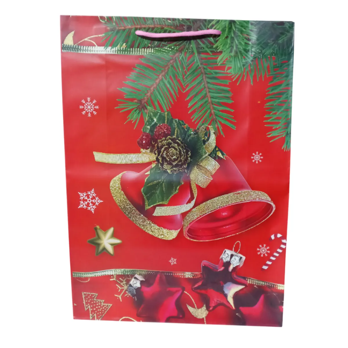 GENERICO - Bolsa De Regalo Navidad Campanas 44x32cm 1u