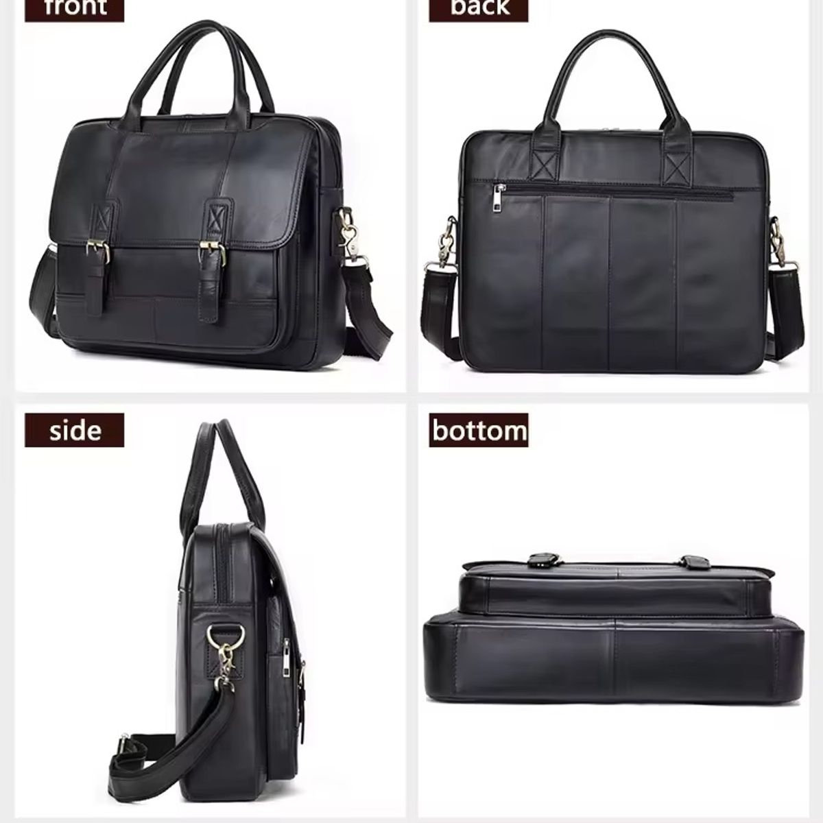 GENERICO - Maletín de Cuero Genuino Patmos 7406