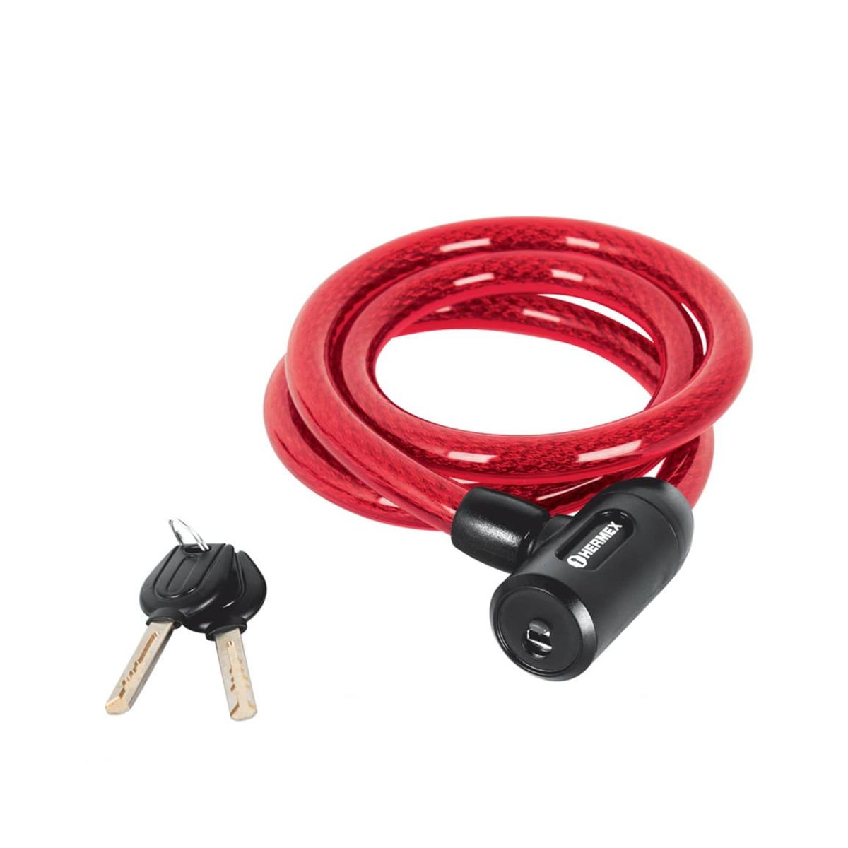 HERMEX - Candado de cable con llave 15mm x 1.20 m hermex