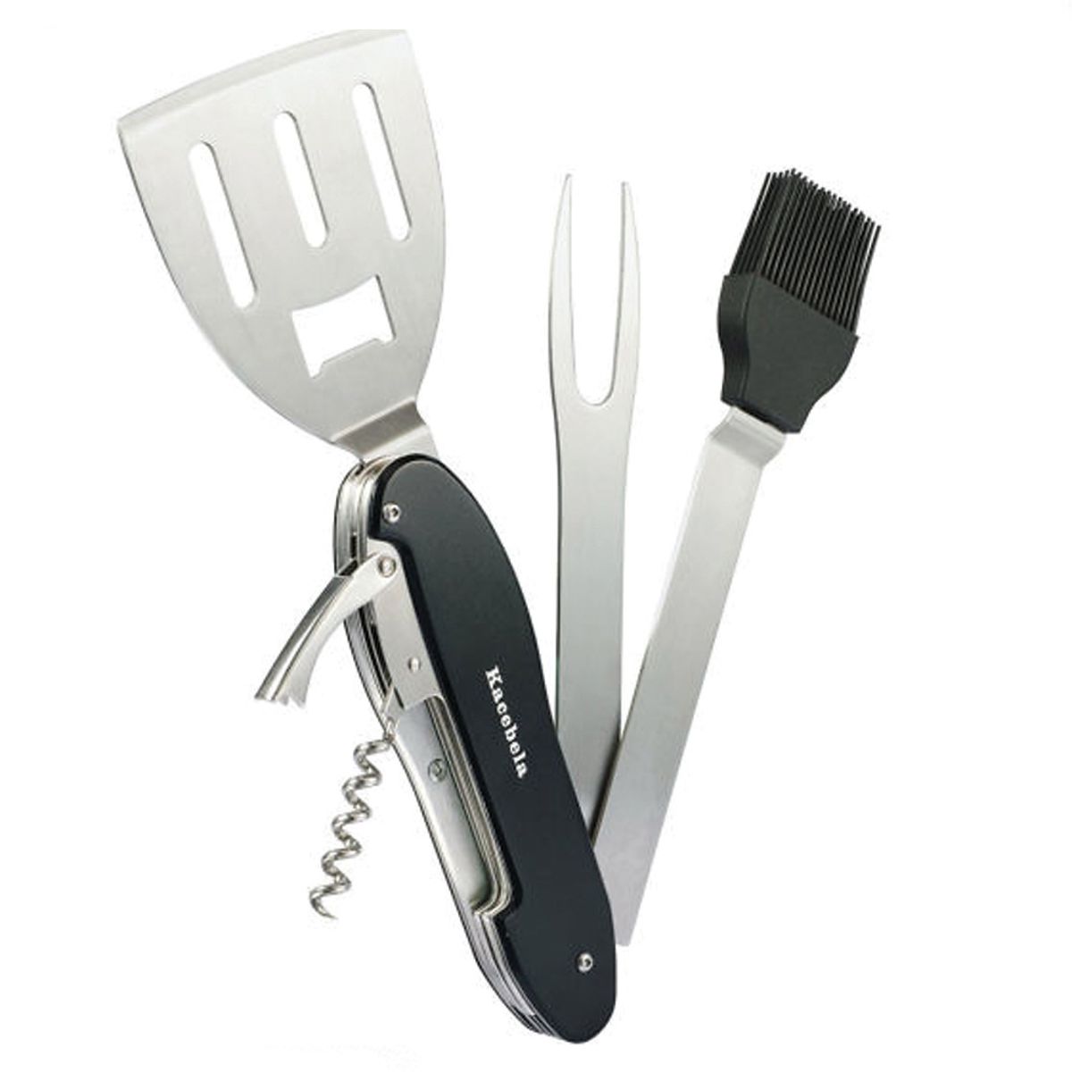 GENERICO - Herramientas multiuso para la parrilla en acero inoxidable