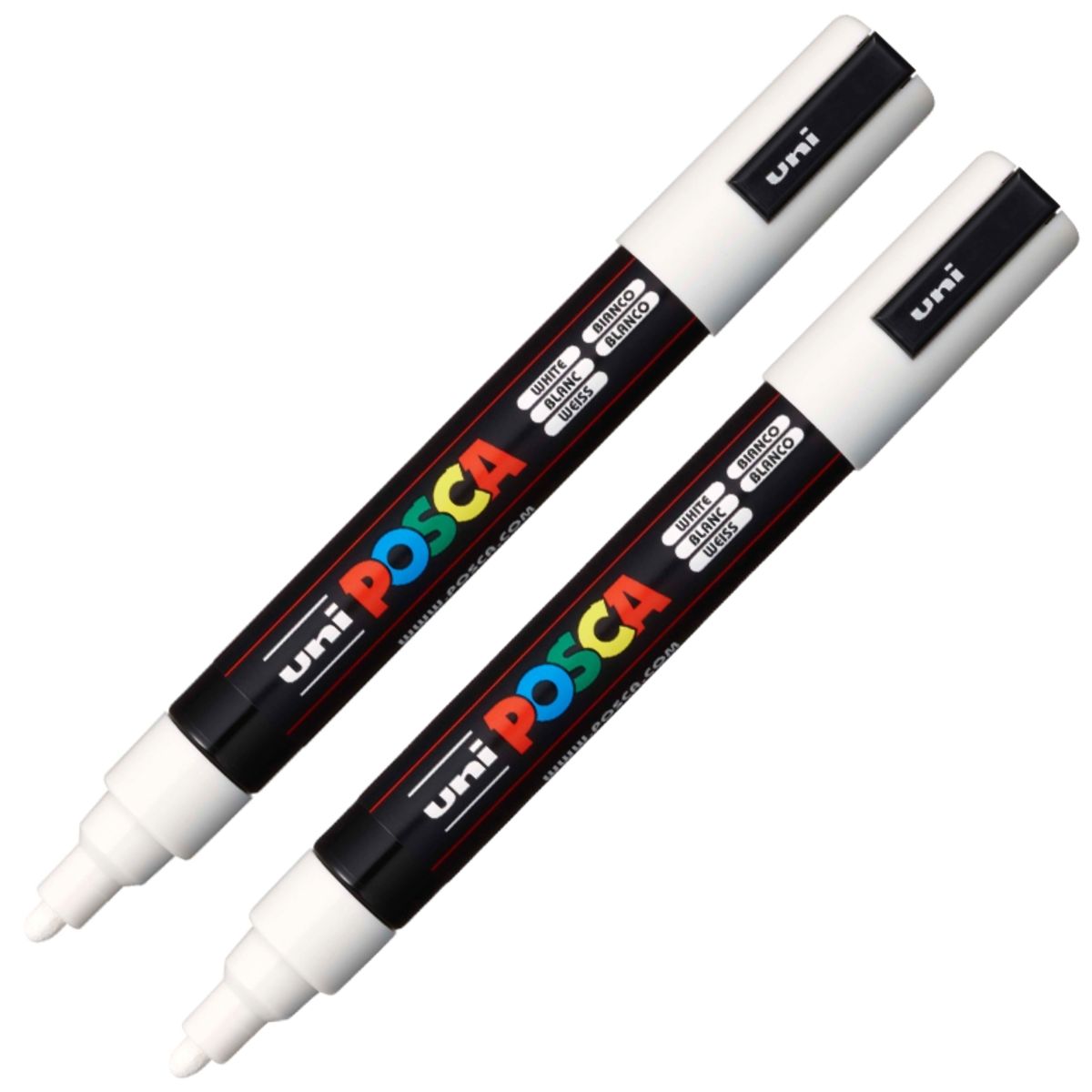 POSCA - POSCA Marcador PC-5M Blanco Pack x 2