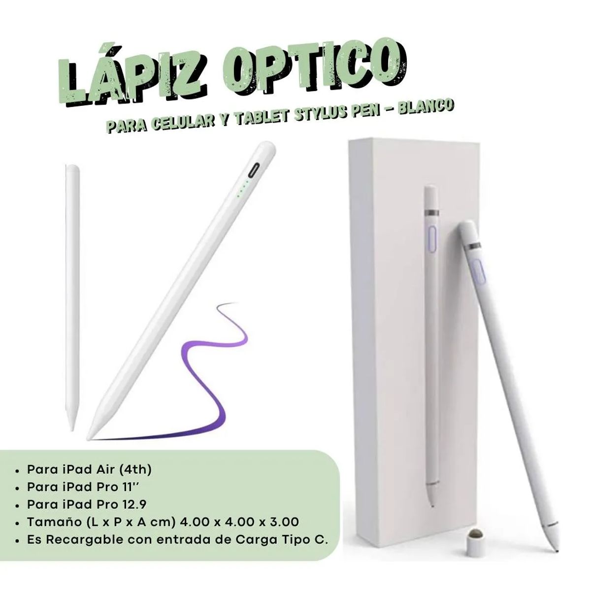 GENERICO - Lápiz Optico Para Celular Y Tablet Stylus Pen - Blanco