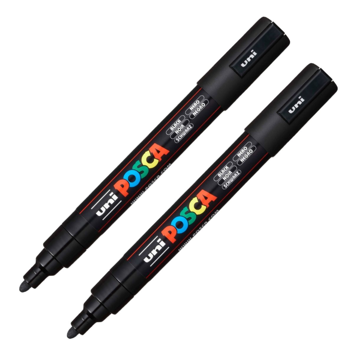 POSCA - POSCA Marcador PC-5M Negro Pack x 2