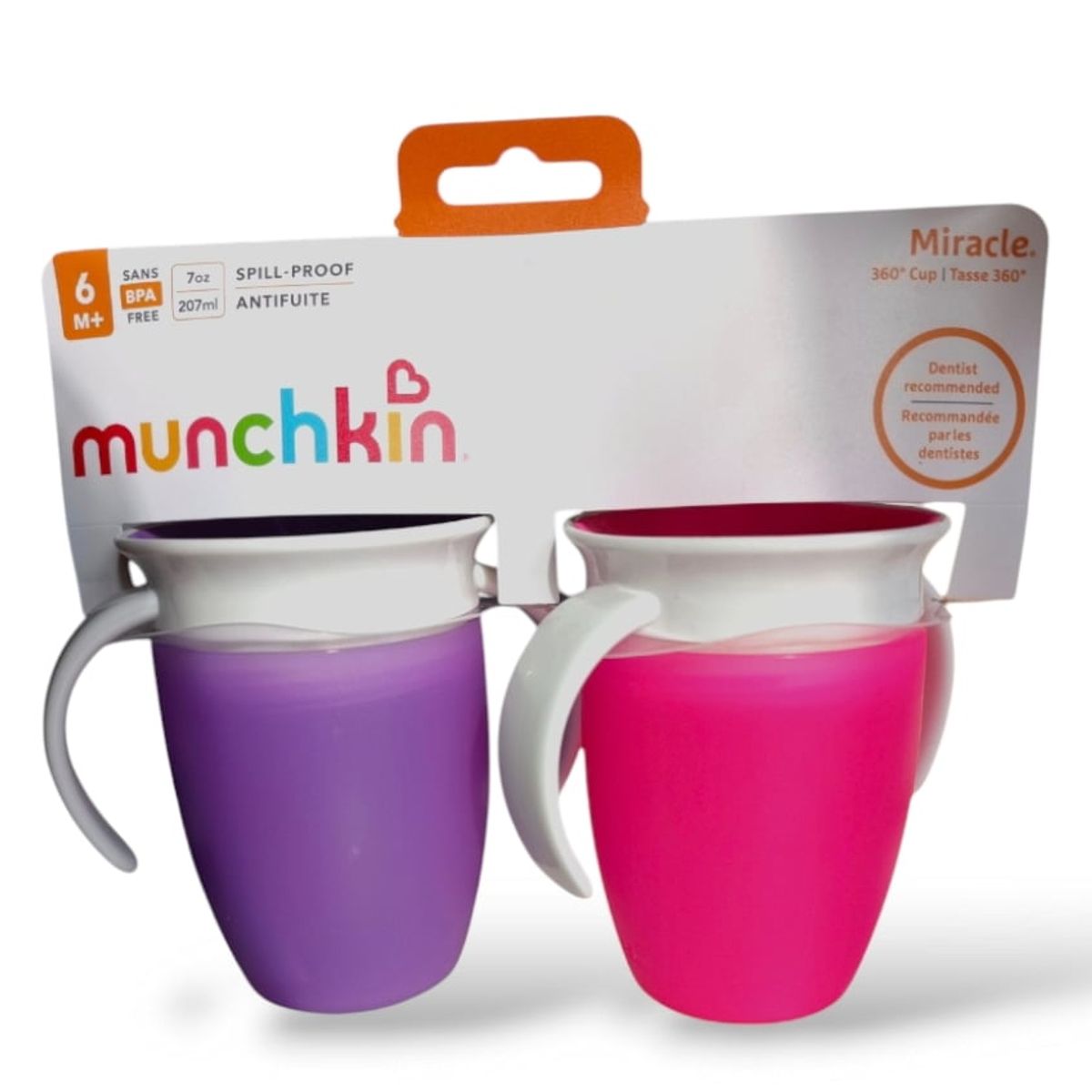 MUNCHKIN - Vaso entrenador antiderrame Miracle 360º - Pack x 2 uds.