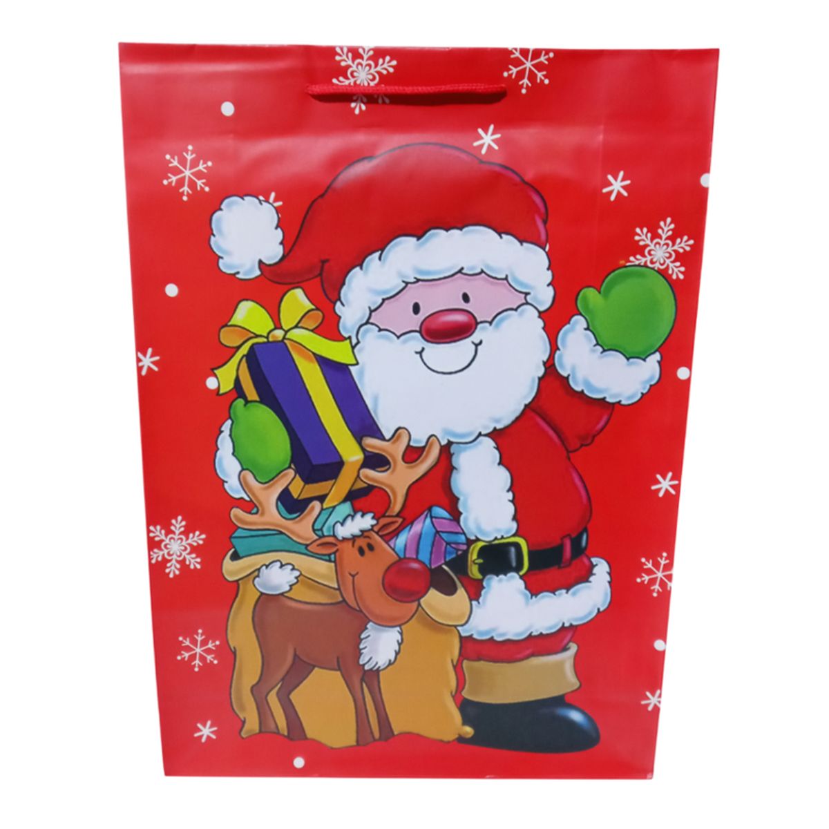 GENERICO - Bolsa De Regalo Navidad Papanoel Reno 44x32cm 1u